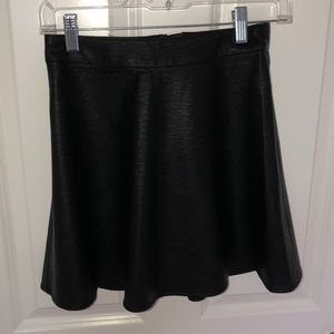black leather skirt